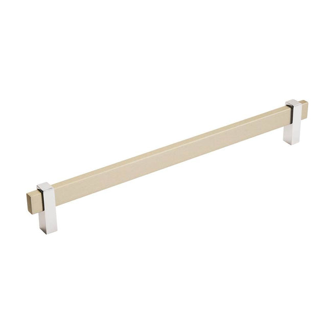Amerock - Mulino 10-1/16 in (256 mm) Center-to-Center Silver Champagne/Polished Chrome Cabinet Pull - Silver Champagne/Polished Chrome