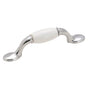 Amerock - Allison Value 3 in (76 mm) Center-to-Center White/Polished Chrome Cabinet Pull - White / Polished Chrome