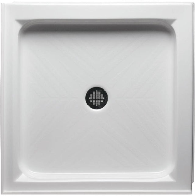 Americh - 48'' x 48'' Double Threshold DS Base w/Channel Drain - White - White