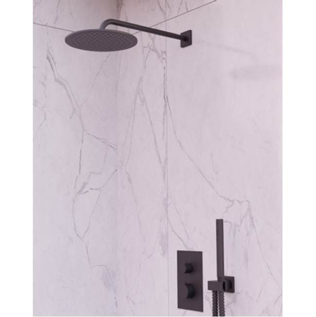 R+S 10'' Shower Rainhead Wall Mount, Black