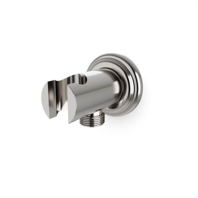 Artos - Shower Wall Outlet and Holder with Classic Escutcheon Brushed Nickel