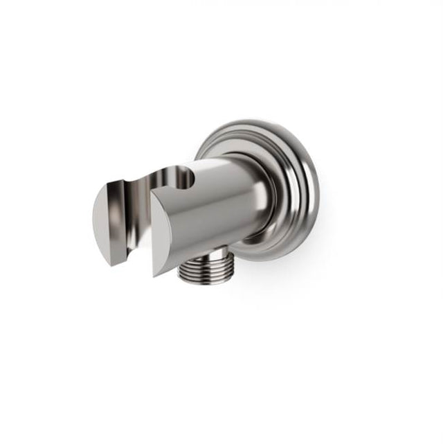 Artos - Shower Wall Outlet and Holder with Classic Escutcheon Brushed Nickel