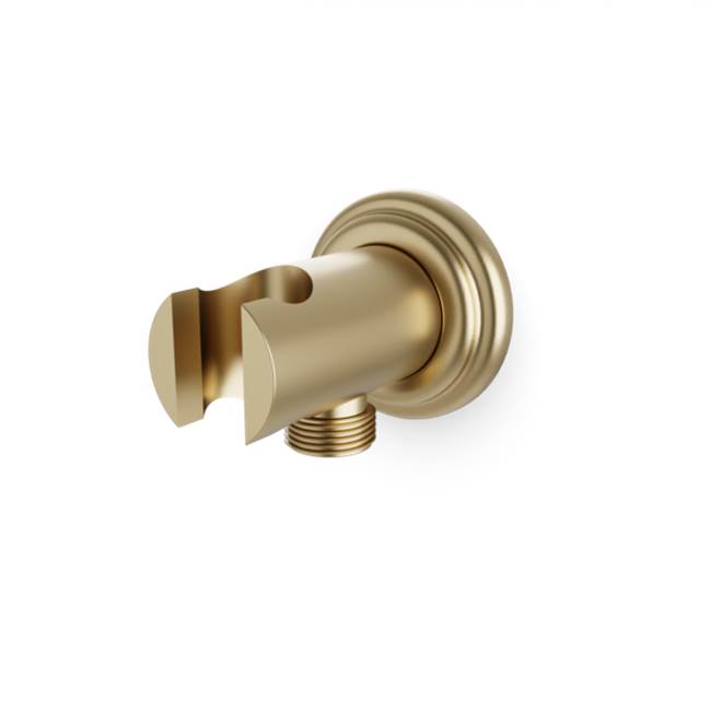Artos - Shower Wall Outlet and Holder with Classic Escutcheon Satin Brass