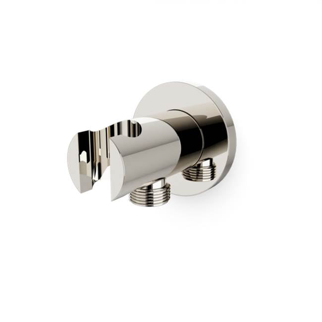 Artos - Shower Wall Outlet and Holder with Round Escutcheon Polished Nickel