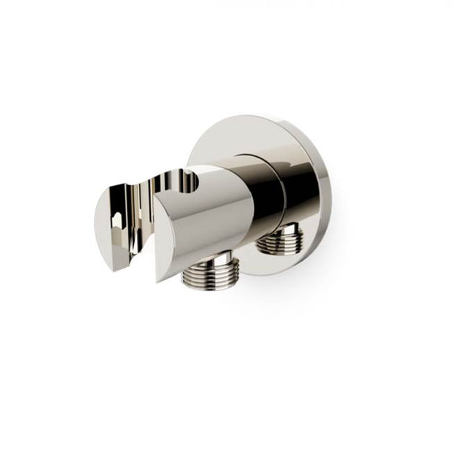 Artos - Shower Wall Outlet and Holder with Round Escutcheon Polished Nickel
