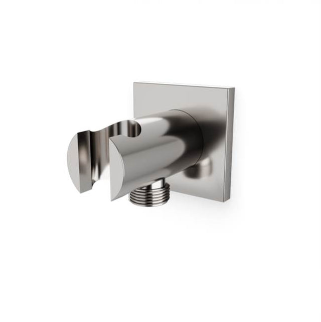 Artos - Shower Wall Outlet and Holder with Square Escutcheon Brushed Nickel