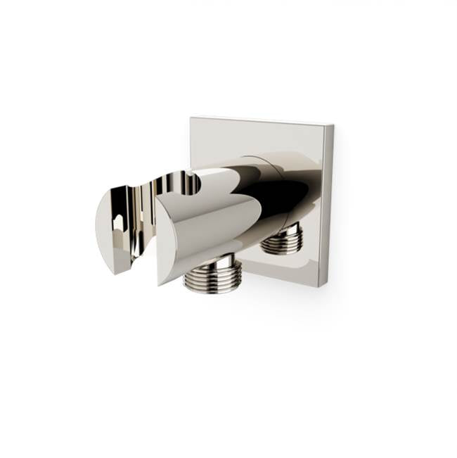 Artos - Shower Wall Outlet and Holder with Square Escutcheon Polished Nickel