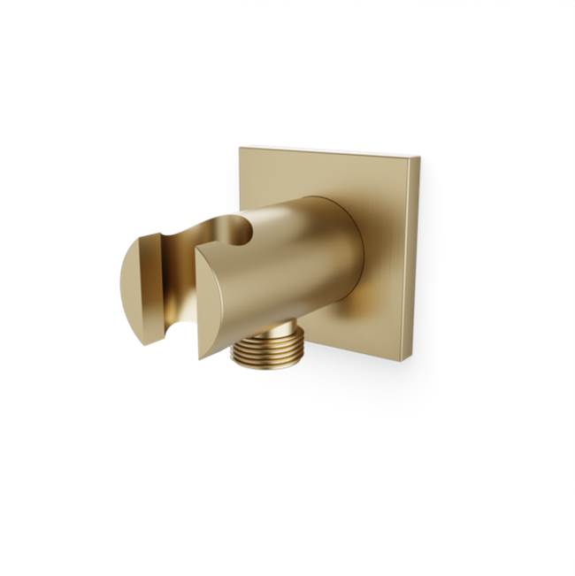 Artos - Shower Wall Outlet and Holder with Square Escutcheon Satin Brass