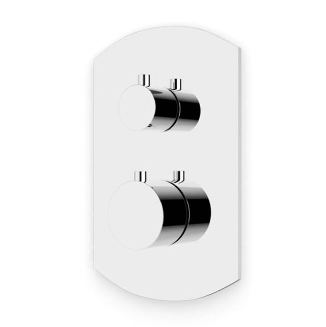 Artos - Transitional Thermostat with 3-Way Diverter & Off Position Trim Kit with Round Handles Chrome