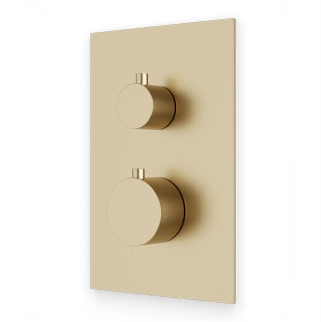 Artos - Square & Round Thermostat with 3-Way Diverter & Off Position Trim Kit Satin Brass