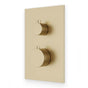 Artos - Square & Round Thermostat with 3-Way Diverter & Off Position Trim Kit Satin Brass