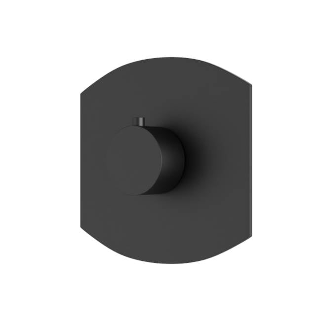 Artos - Transitional Thermostat Trim Kit with Round Handle Matte Black