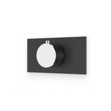 Artos - Square & Round Thermostat Trim Kit with Letterbox Plate Chrome/Matte Black - Chrome With Black