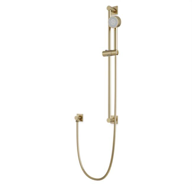 Artos - Square & Round Slidebar Kit with Separate Water Outlet and Multifunction Hand Shower Satin Brass