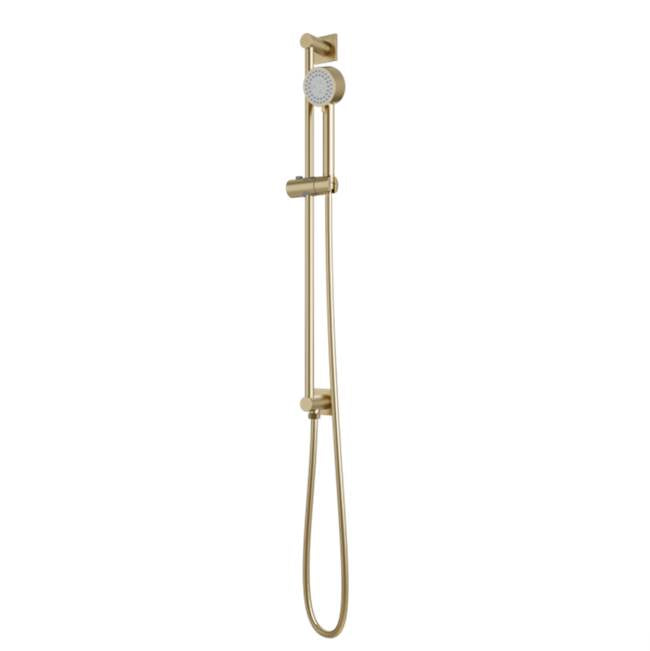 Artos - Square & Round Slidebar Kit with Integrated Water Outlet and Multifunction Hand Shower Satin Brass