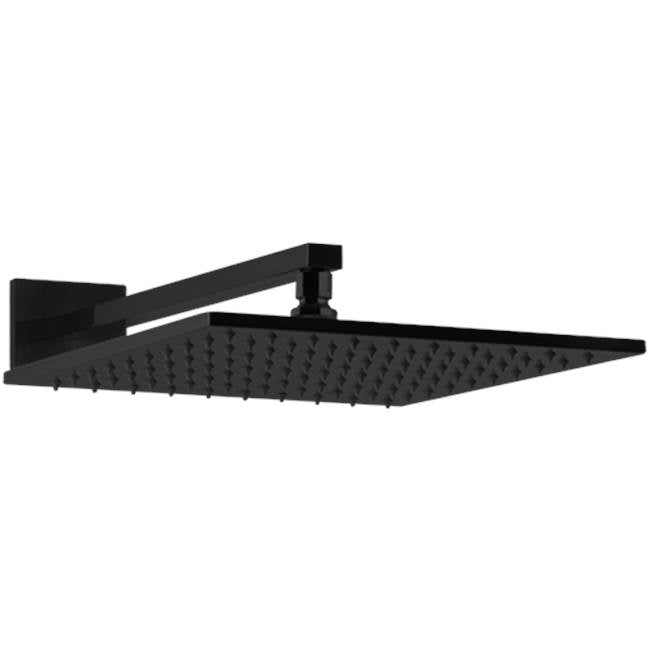 Artos - 12'' Shower Rainhead Wall Mount, Matte Black - Black