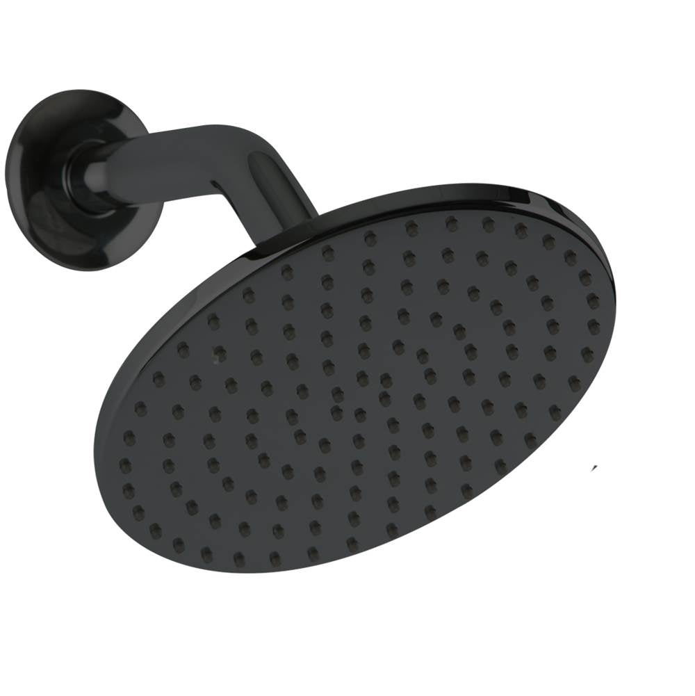 Artos - 6'' Shower Rainhead Wall Mount, Angled Arm, RND, Black - Black