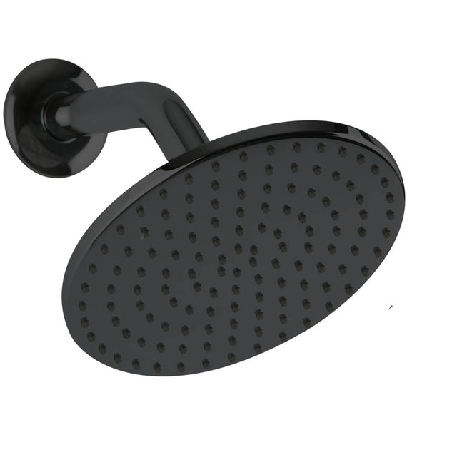Artos - 6'' Shower Rainhead Wall Mount, Angled Arm, RND, Black - Black