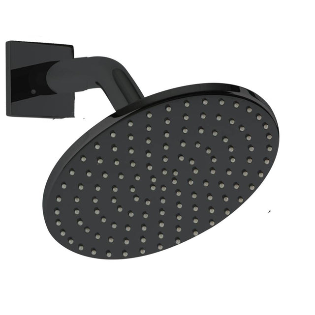 Artos - 6'' Shower Rainhead Wall Mount, Angled Arm, R+S, Black - Black