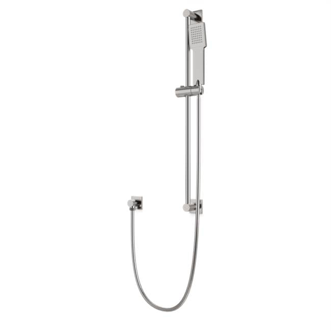 Artos - Square Slidebar Kit with Separate Water Outlet and Hand Shower Brushed Nickel