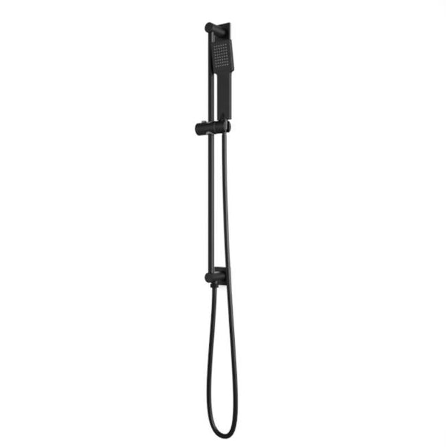 Artos - Square Slidebar Kit with Integrated Water Outlet and Hand Shower Matte Black
