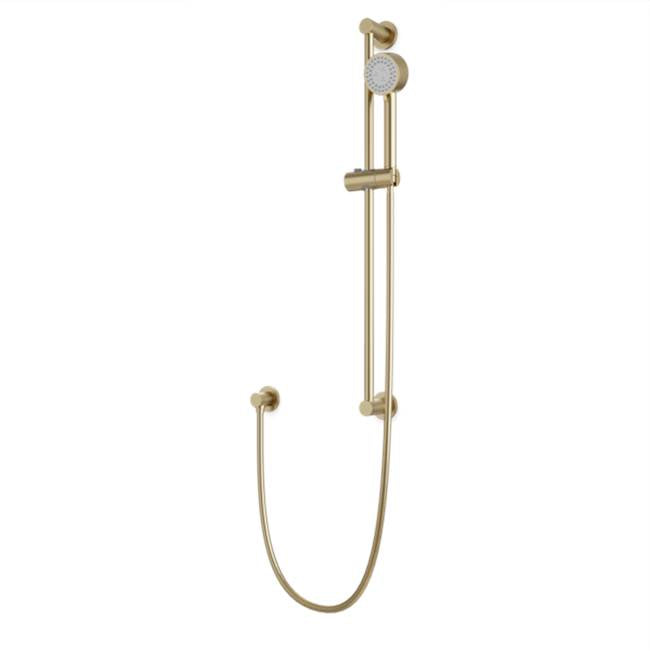 Artos - Round Slidebar Kit with Separate Water Outlet and Multifunction Hand Shower Satin Brass