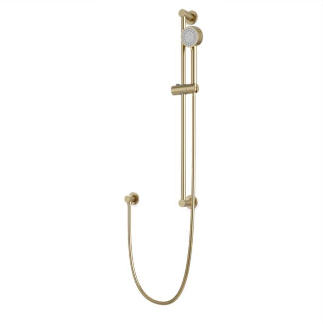 Artos - Round Slidebar Kit with Separate Water Outlet and Multifunction Hand Shower Satin Brass