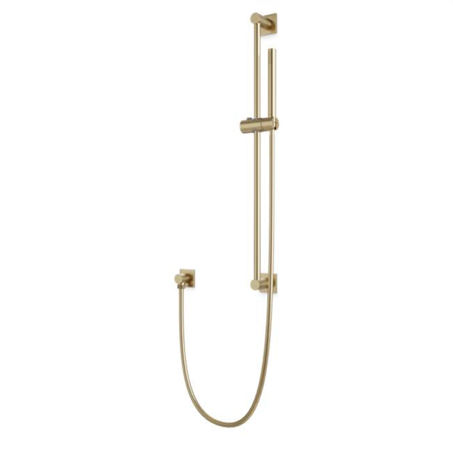 Artos - Square Slidebar Kit with Separate Water Outlet and Microphone Hand Shower Satin Brass