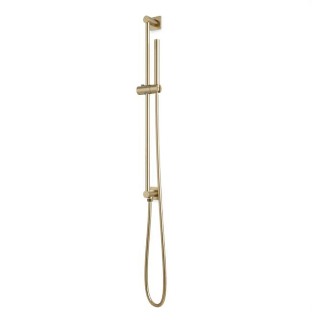 Artos - Square Slidebar Kit with Integrated Water Outlet and Microphone Hand Shower Satin Brass