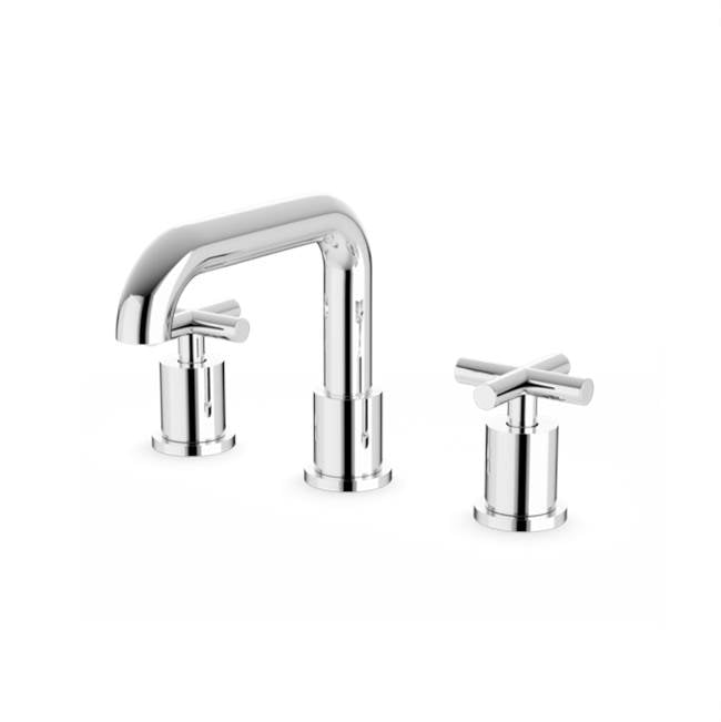 Artos - Round 8'' Widespread Lavatory Faucet with Low Spout & Cross Handles Chrome