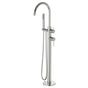 Artos - Trova Round Floor Mount Tub Filler Trim Kit with Hand Held Shower Brushed Nickel
