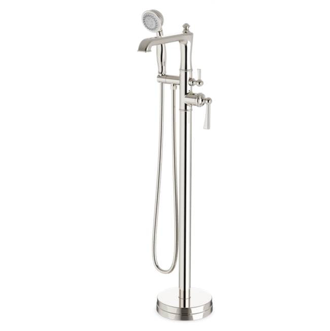 Artos - Classic Floor Mount Tub Filler Trim Kit with Hand Held Shower Polished Nickel