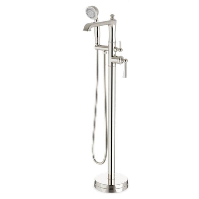 Artos - Classic Floor Mount Tub Filler Trim Kit with Hand Held Shower Polished Nickel