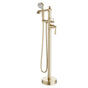Artos - Classic Floor Mount Tub Filler Trim Kit with Hand Held Shower Satin Brass