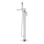 Artos - Trova Square Floor Mount Tub Filler Trim Kit with Hand Held Shower Chrome