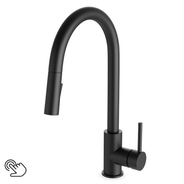 Artos - Trova Touch Activated Modern Kitchen Faucet with Pulldown Spray Matte Black