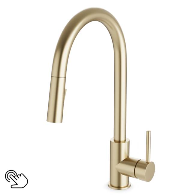Artos - Trova Touch Activated Modern Kitchen Faucet with Pulldown Spray Satin Brass