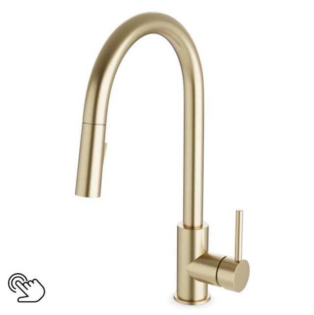 Artos - Trova Touch Activated Modern Kitchen Faucet with Pulldown Spray Satin Brass