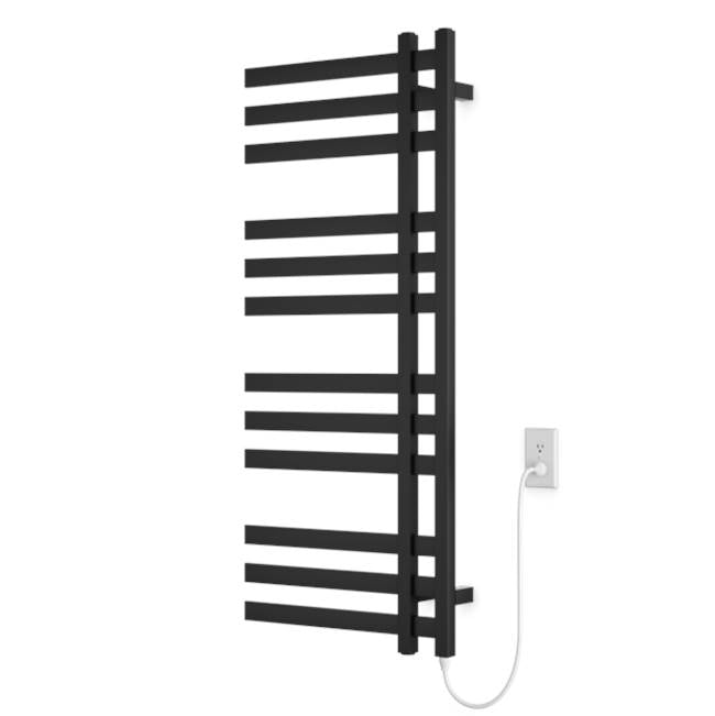 Artos - Lioni Square 48'' x 20'' Plug-In Towel Dryer with Element on Right Matte Black