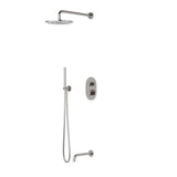 Artos - Opera Round Thermostatic Shower Trim Kit with Wall Mount Shower Head, Hand Held Shower, Tub Filler Brushed Nickel - Brushed Nickel