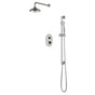 Artos - Classic Thermostatic Shower Trim Kit with Wall Mount Shower Head, Hand Held Shower on Slide Bar Brushed Nickel