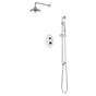 Artos - Classic Thermostatic Shower Trim Kit with Wall Mount Shower Head, Hand Held Shower on Slide Bar Chrome
