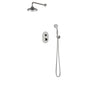 Artos - Classic Thermostatic Shower Trim Kit with Wall Mount Shower Head, Hand Held Shower Brushed Nickel
