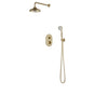 Artos - Classic Thermostatic Shower Trim Kit with Wall Mount Shower Head, Hand Held Shower Satin Brass
