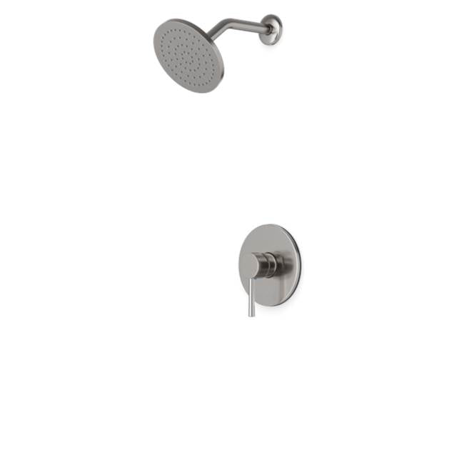 Artos - Trova Round Pressure Balance Shower Trim Kit with Rain Head Brushed Nickel