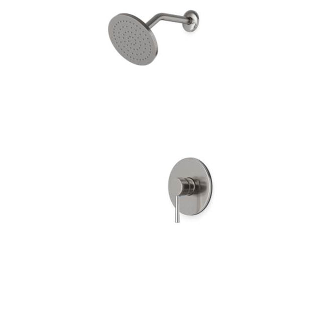 Artos - Trova Round Pressure Balance Shower Trim Kit with Rain Head Brushed Nickel