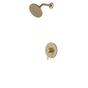 Artos - Trova Round Pressure Balance Shower Trim Kit with Rain Head Satin Brass