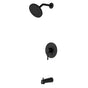 Artos - Trova Round Pressure Balance Tub / Shower Trim Kit with Rain Head Matte Black