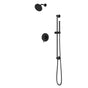 Artos - Round 2-Way Pressure Balance Shower Trim Kit with Rain Shower Head and Hand Held Shower on Integrated Slide Bar Matte Black