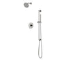 Artos - Round 2-Way Pressure Balance Shower Trim Kit with Rain Shower Head and Hand Held Shower on Integrated Slide Bar Brushed Nickel